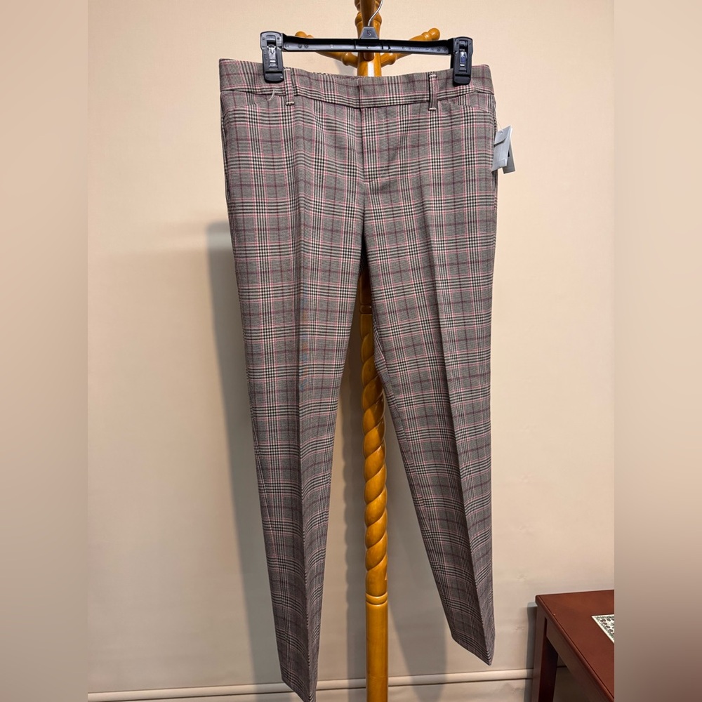 GAP Womens Gray Plaid Dress Pants Slim Cropped NWT Size 4 Tall